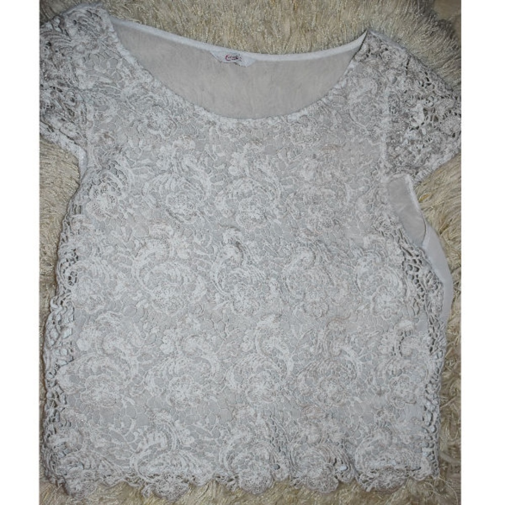 Sheer Lace White Blouse